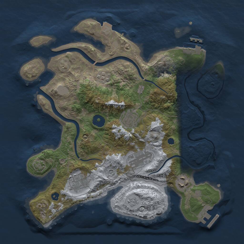 Rust Map: Procedural Map, Size: 3000, Seed: 606039684, 11 Monuments