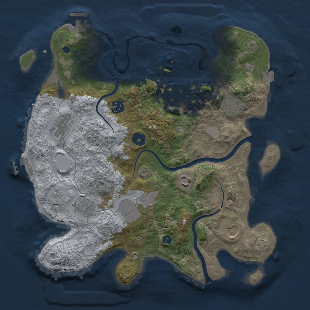 Rust Map: Procedural Map, Size: 3500, Seed: 146765848, 15 Monuments