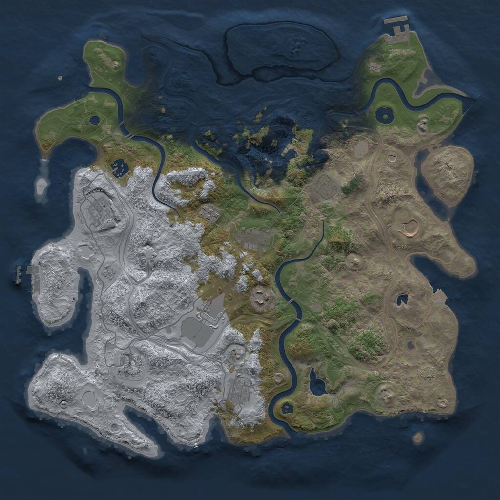Rust Map: Procedural Map, Size: 4250, Seed: 211789995, 16 Monuments