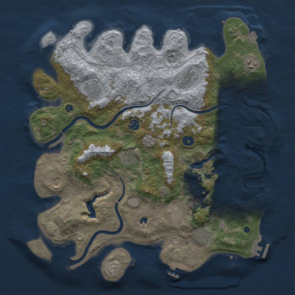 Rust Map: Procedural Map, Size: 4000, Seed: 7980208, 15 Monuments