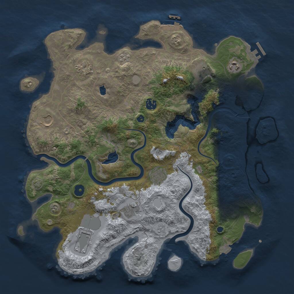 Rust Map: Procedural Map, Size: 4000, Seed: 1031, 15 Monuments
