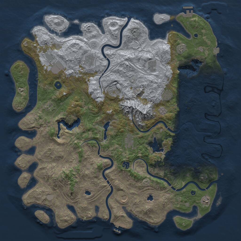 Rust Map: Procedural Map, Size: 5000, Seed: 958178102, 17 Monuments