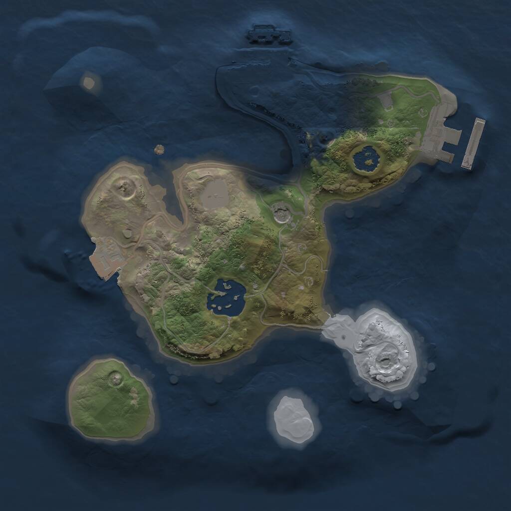 Rust Map: Procedural Map, Size: 2000, Seed: 48996272, 5 Monuments