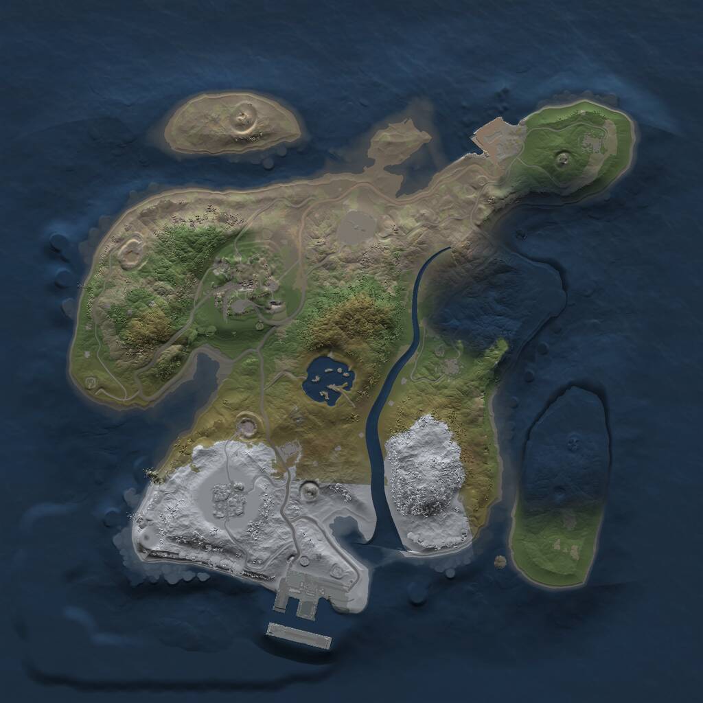 Rust Map: Procedural Map, Size: 2200, Seed: 126954571, 5 Monuments