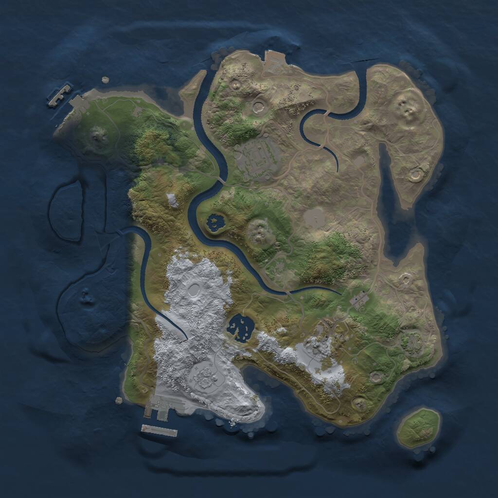 Rust Map: Procedural Map, Size: 2800, Seed: 360859020, 9 Monuments
