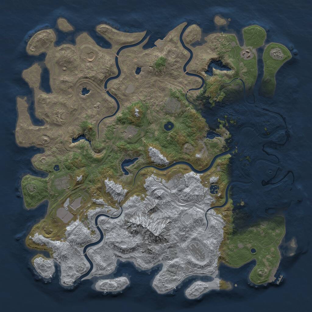 Rust Map: Procedural Map, Size: 5000, Seed: 276236296, 17 Monuments