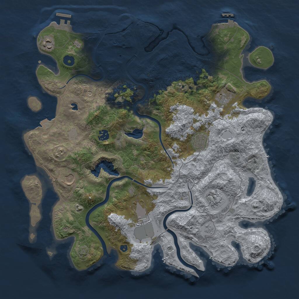 Rust Map: Procedural Map, Size: 4000, Seed: 27769, 14 Monuments
