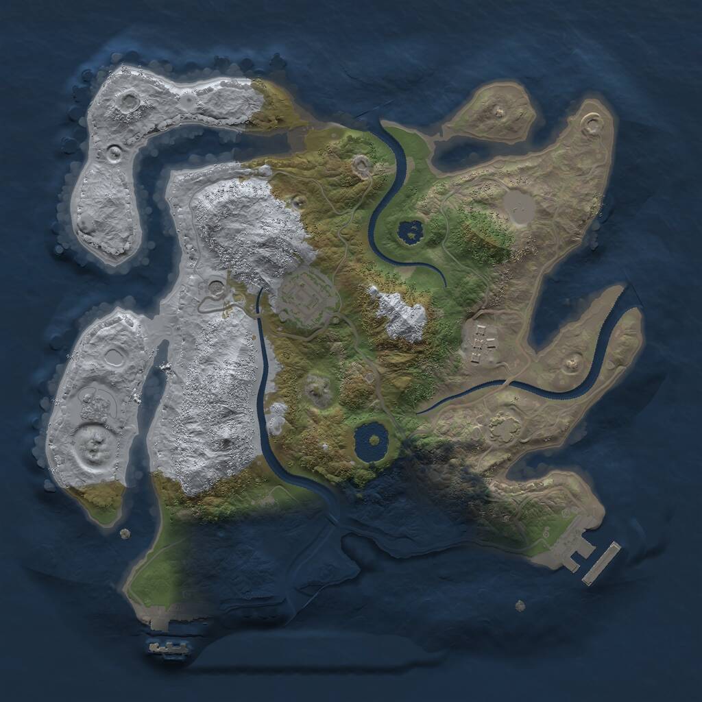 Rust Map: Procedural Map, Size: 2777, Seed: 1208890962, 8 Monuments
