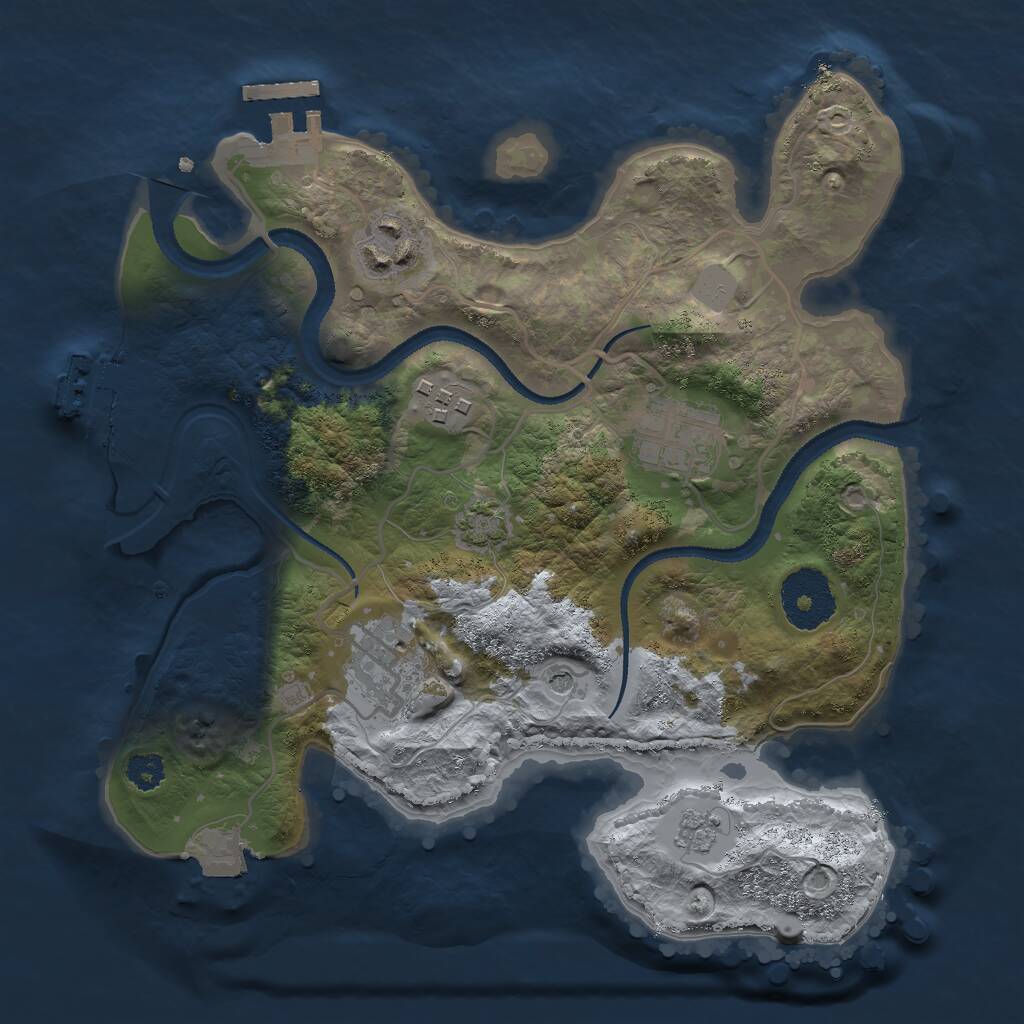Rust Map: Procedural Map, Size: 2700, Seed: 1796759346, 10 Monuments