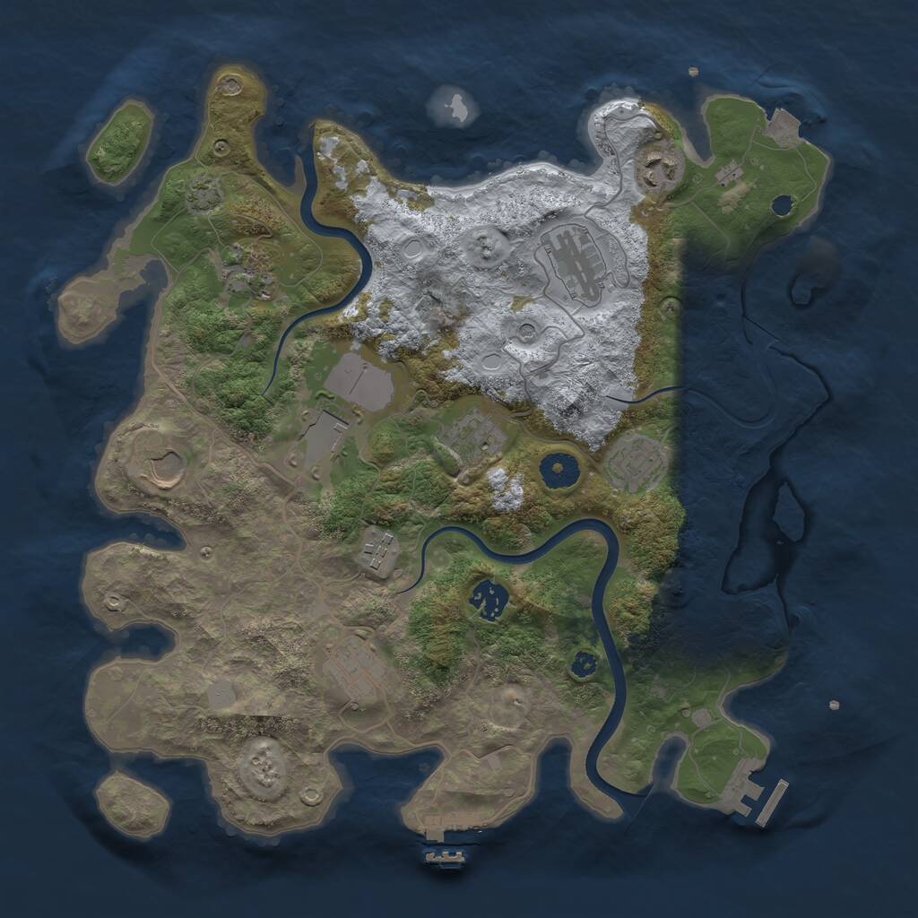 Rust Map: Procedural Map, Size: 3650, Seed: 32742355, 15 Monuments