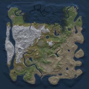 Thumbnail Rust Map: Procedural Map, Size: 4500, Seed: 707189968, 17 Monuments