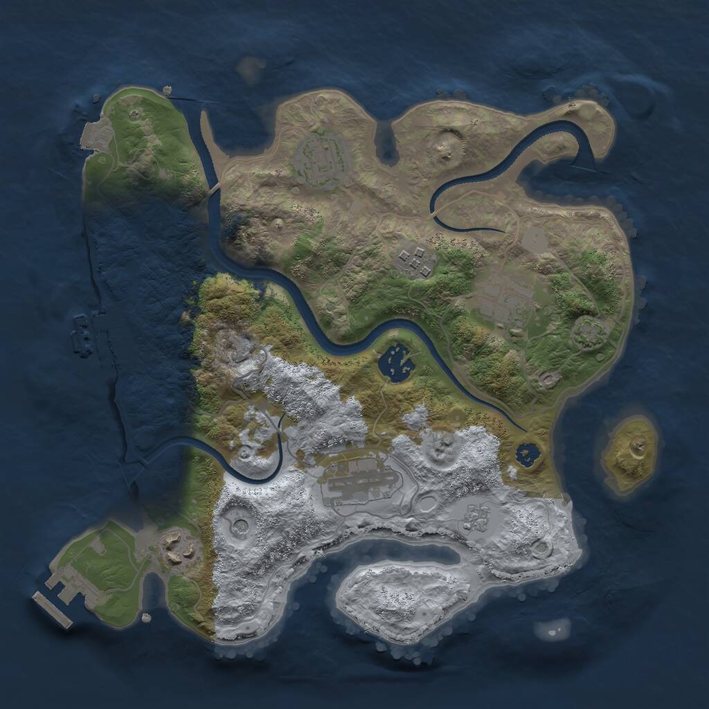 Rust Map: Procedural Map, Size: 3000, Seed: 65345, 12 Monuments