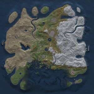 Thumbnail Rust Map: Procedural Map, Size: 4000, Seed: 996591431, 14 Monuments