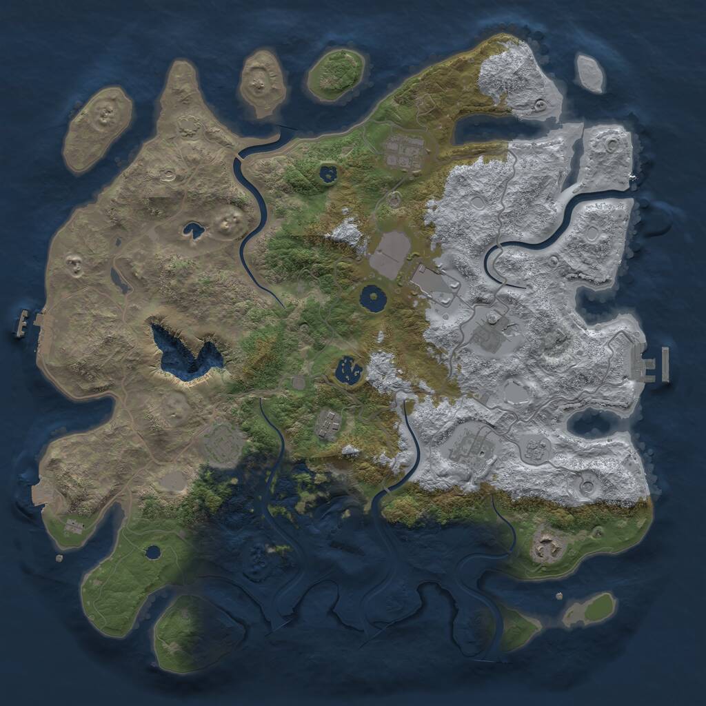 Rust Map: Procedural Map, Size: 4000, Seed: 996591431, 14 Monuments