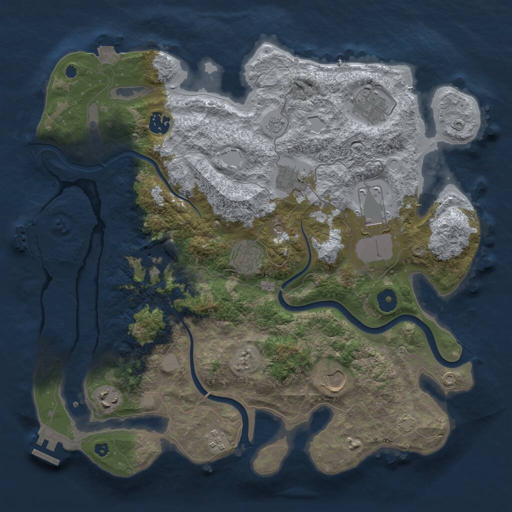 Rust Map: Procedural Map, Size: 3600, Seed: 604, 15 Monuments