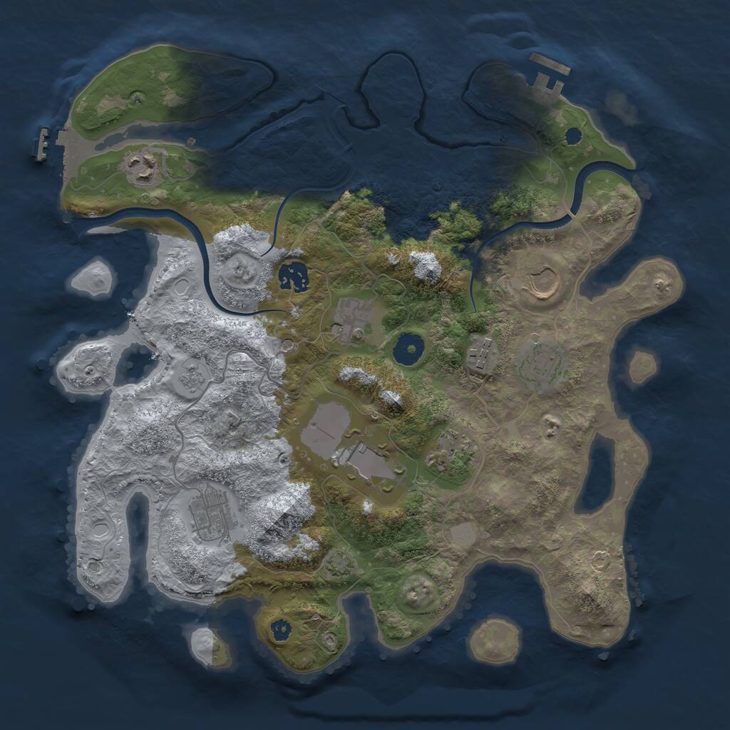 Rust Map: Procedural Map, Size: 3500, Seed: 9678234, 15 Monuments