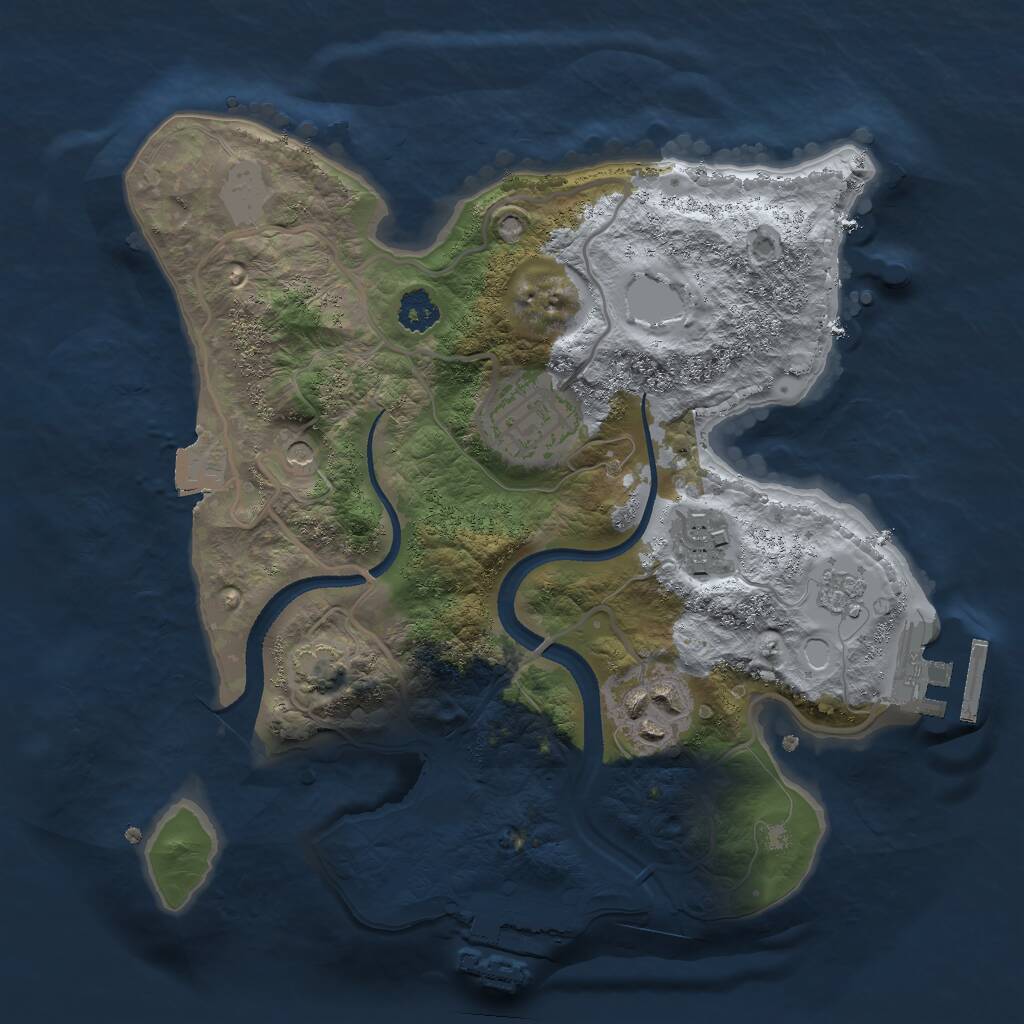 Rust Map: Procedural Map, Size: 2500, Seed: 1683356170, 9 Monuments