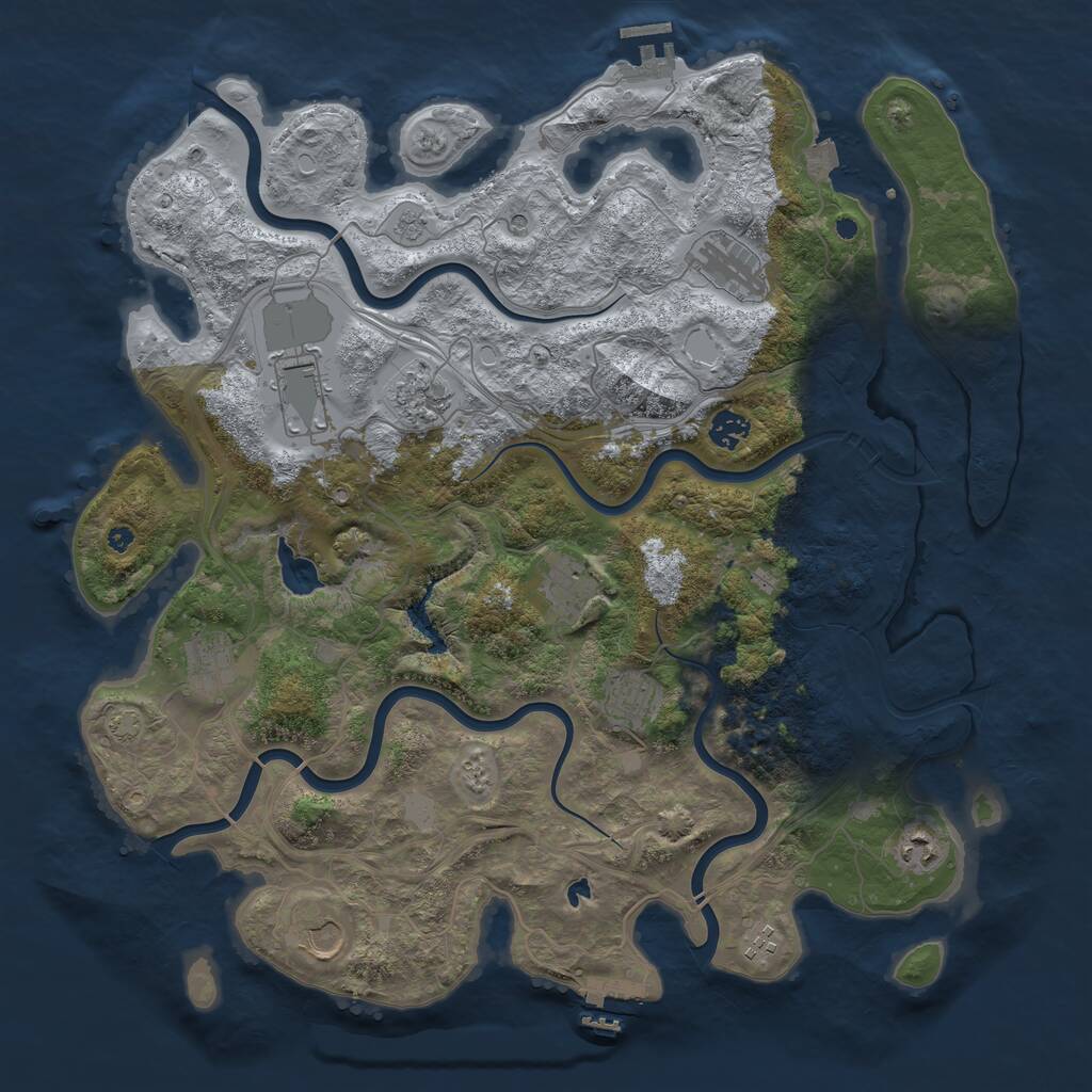 Rust Map: Procedural Map, Size: 4250, Seed: 767729478, 16 Monuments