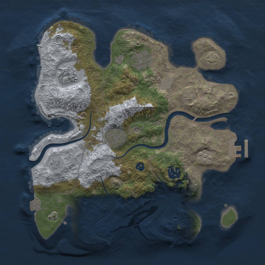 Rust Map: Procedural Map, Size: 3000, Seed: 9423175, 10 Monuments