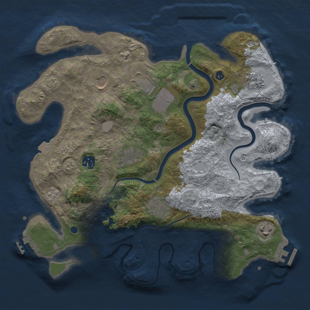 Rust Map: Procedural Map, Size: 3500, Seed: 8912542, 14 Monuments