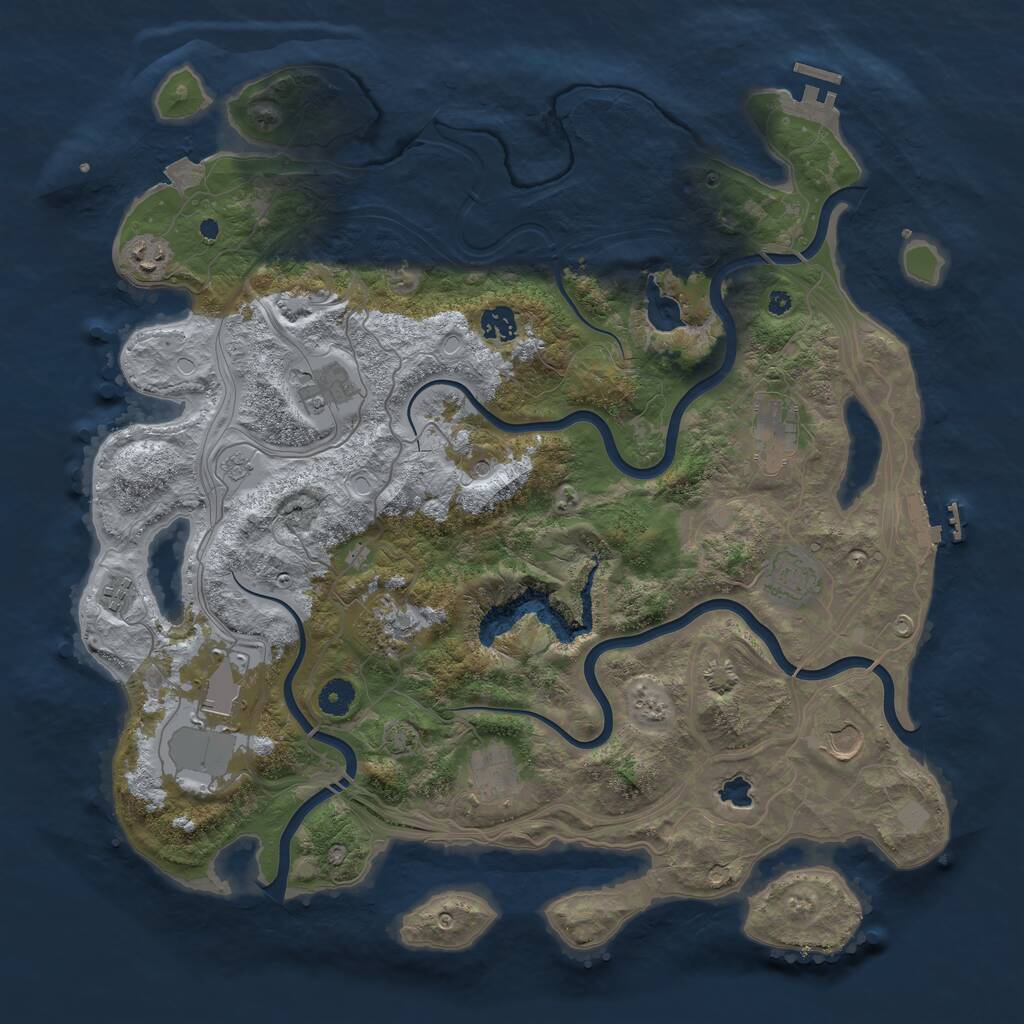 Rust Map: Procedural Map, Size: 4250, Seed: 17242768, 16 Monuments