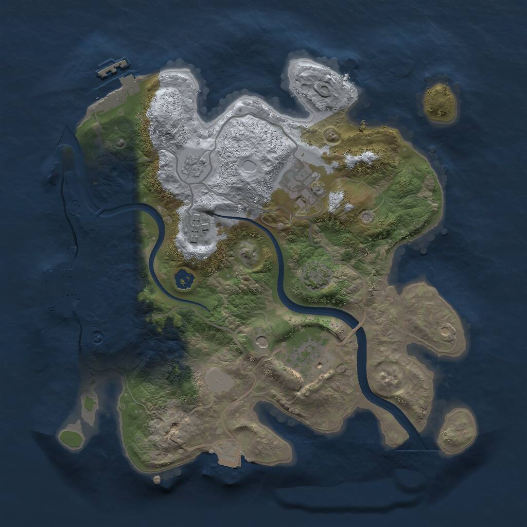 Rust Map: Procedural Map, Size: 2700, Seed: 1763467286, 9 Monuments
