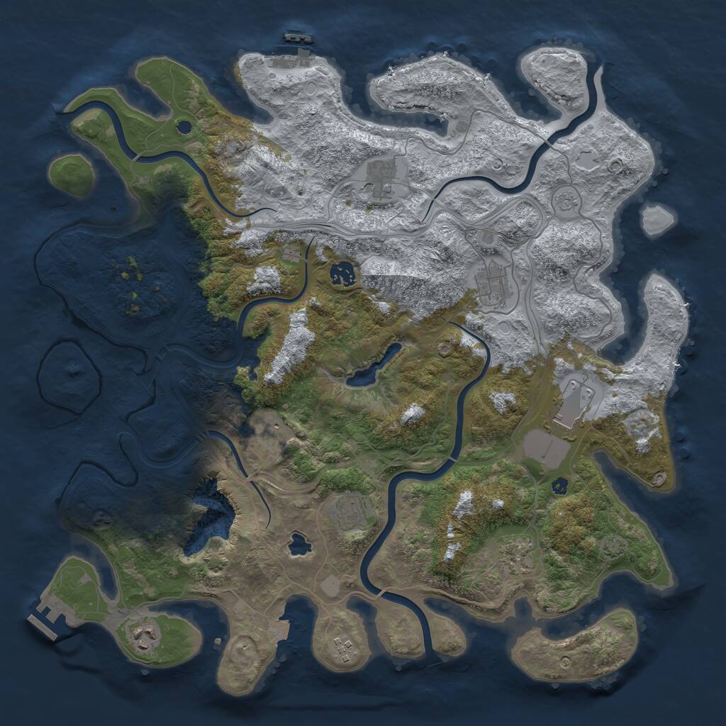 Rust Map: Procedural Map, Size: 4250, Seed: 33666787, 15 Monuments