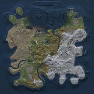 Thumbnail Rust Map: Procedural Map, Size: 3500, Seed: 1527648574, 15 Monuments