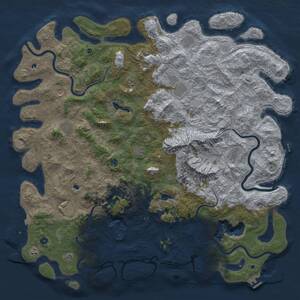 Thumbnail Rust Map: Procedural Map, Size: 6000, Seed: 1936034289, 17 Monuments
