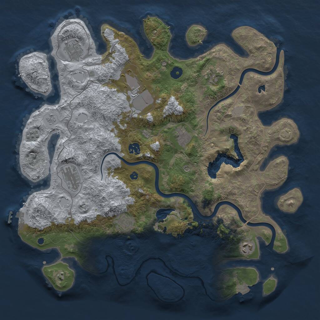 Rust Map: Procedural Map, Size: 4000, Seed: 66853983, 14 Monuments