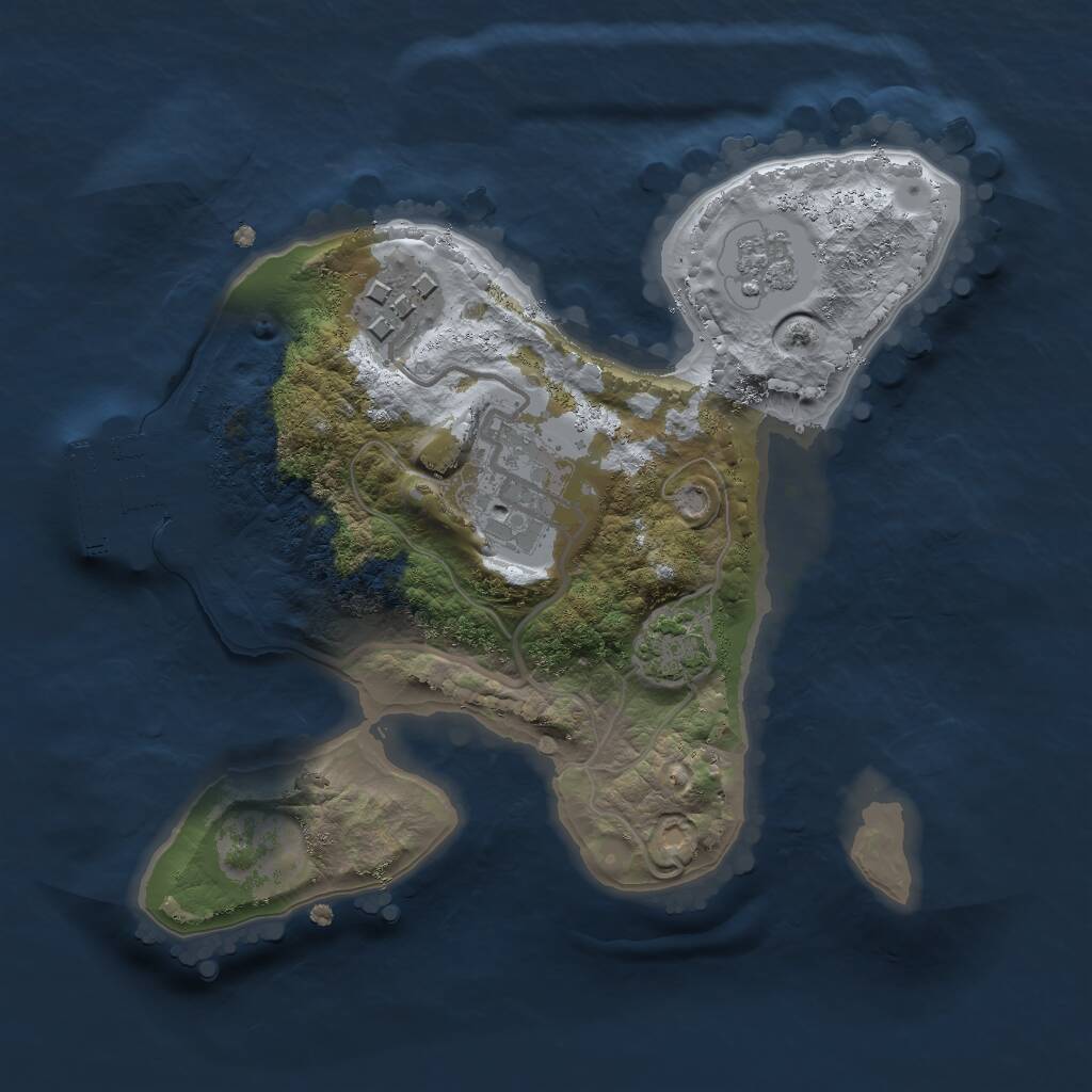 Rust Map: Procedural Map, Size: 2000, Seed: 122223425, 6 Monuments