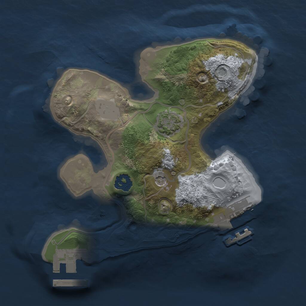 Rust Map: Procedural Map, Size: 1750, Seed: 321192966, 5 Monuments