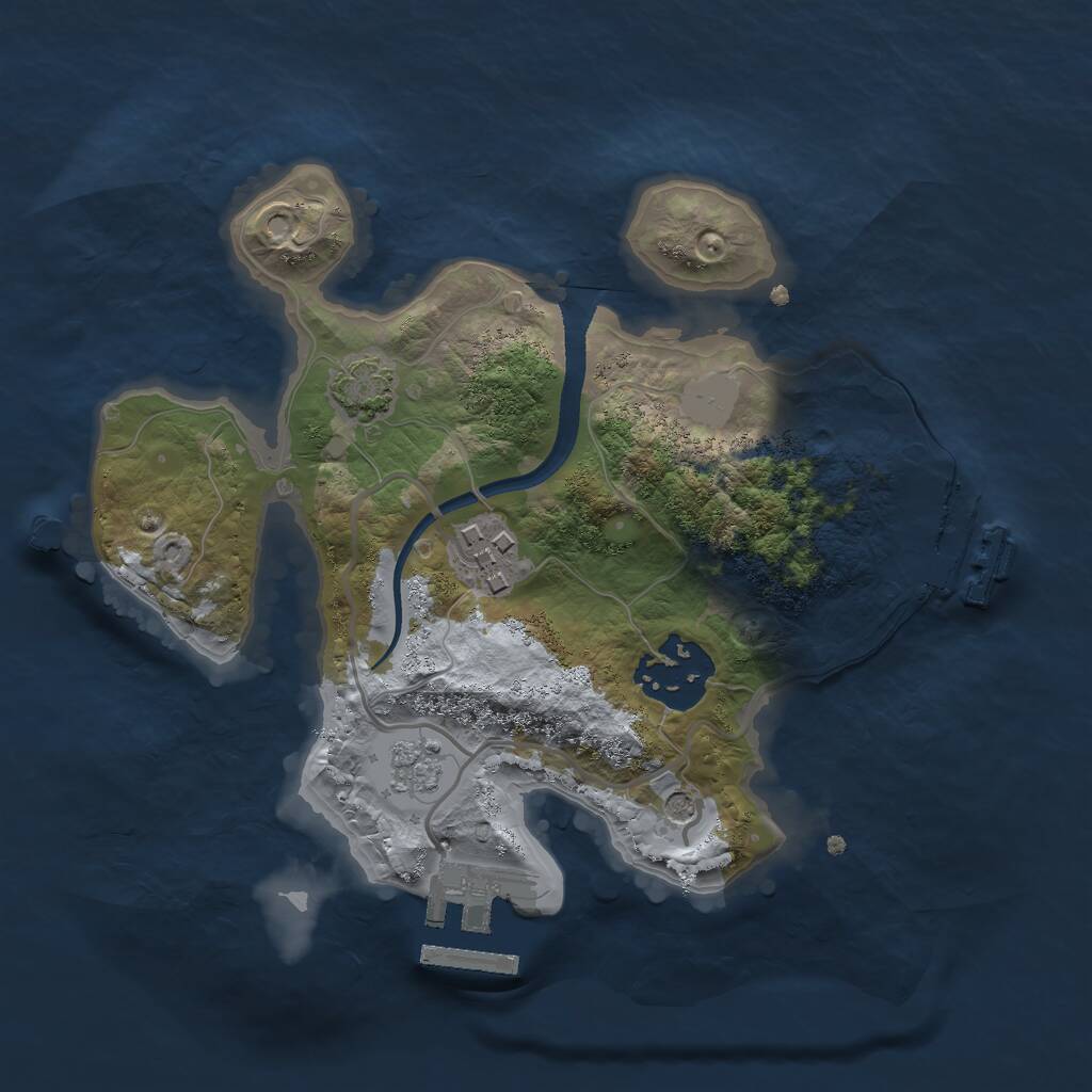 Rust Map: Procedural Map, Size: 2250, Seed: 1125, 8 Monuments