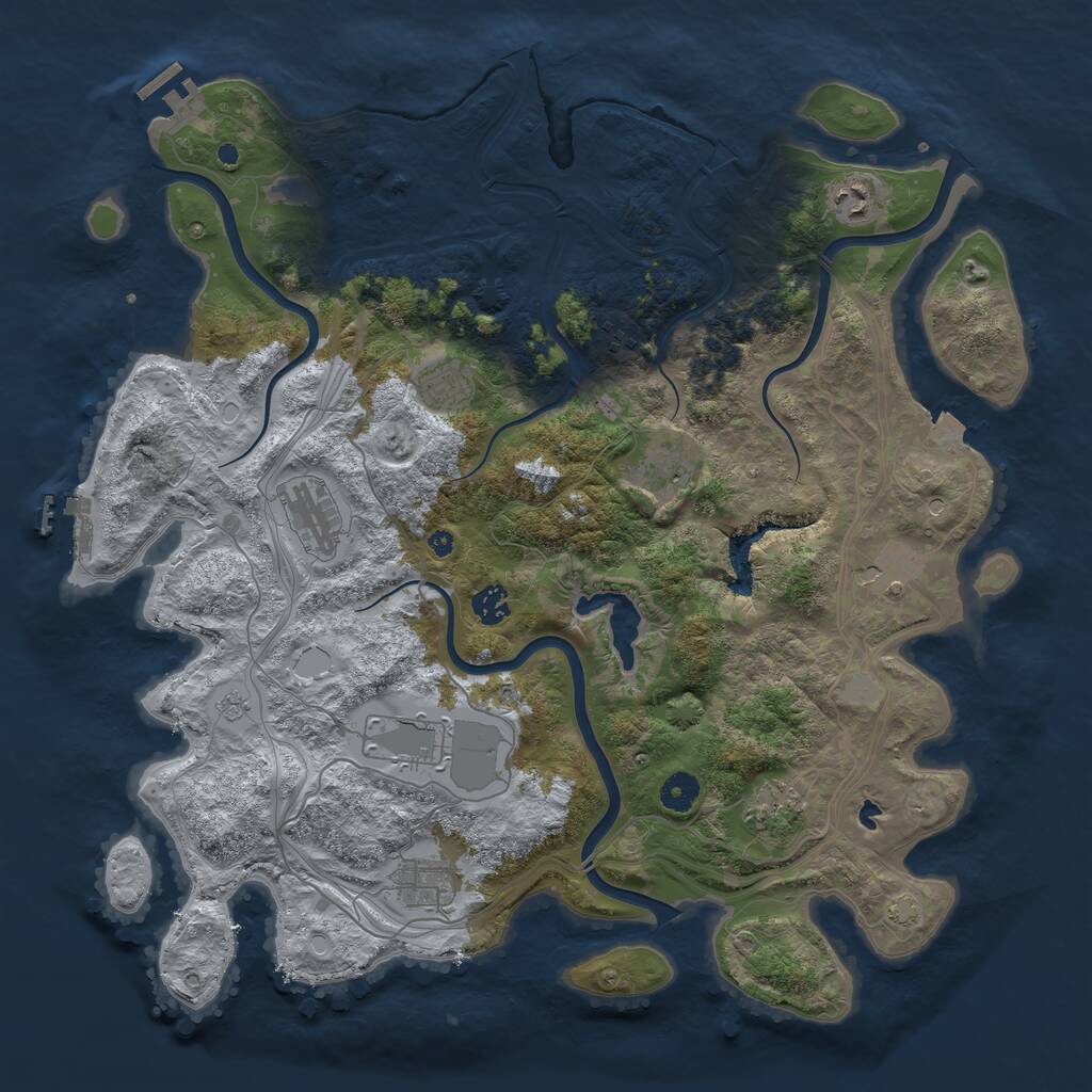 Rust Map: Procedural Map, Size: 4250, Seed: 1064581725, 16 Monuments