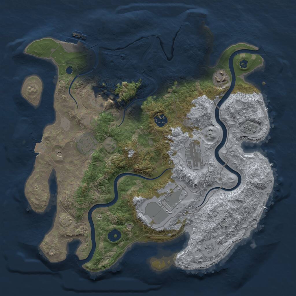 Rust Map: Procedural Map, Size: 3500, Seed: 25774931, 13 Monuments