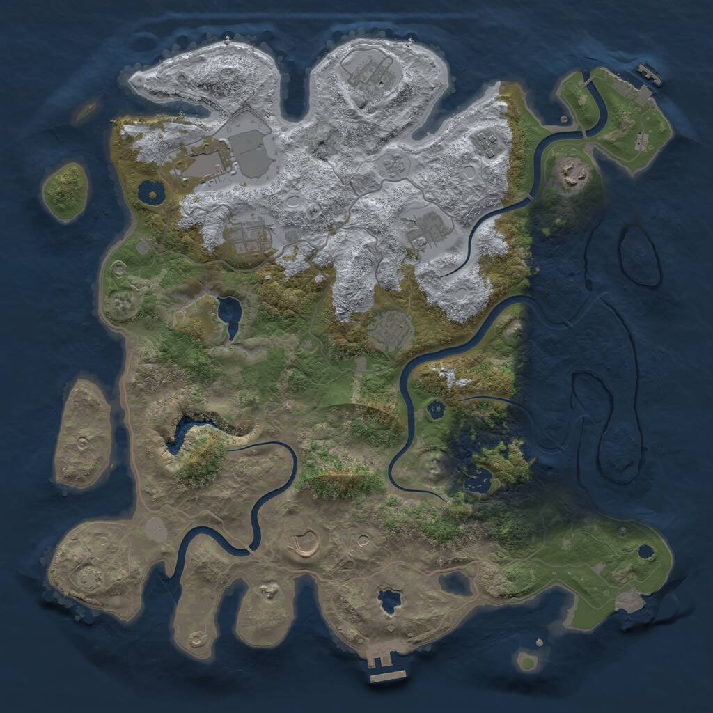Rust Map: Procedural Map, Size: 4000, Seed: 19363835, 15 Monuments