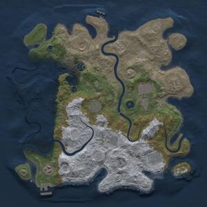 Thumbnail Rust Map: Procedural Map, Size: 3800, Seed: 202558553, 15 Monuments