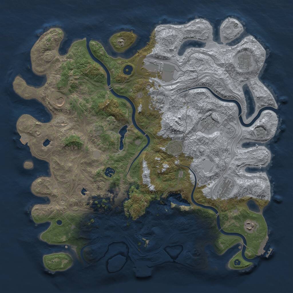 Rust Map: Procedural Map, Size: 4500, Seed: 932052465, 17 Monuments