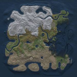 Thumbnail Rust Map: Procedural Map, Size: 4000, Seed: 240987, 16 Monuments