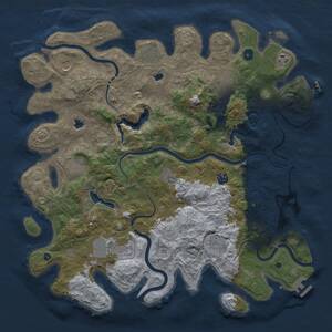 Thumbnail Rust Map: Procedural Map, Size: 4500, Seed: 12504721, 16 Monuments