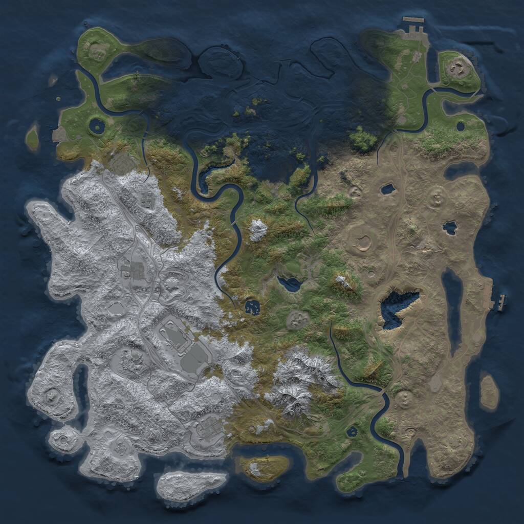 Rust Map: Procedural Map, Size: 5000, Seed: 405976779, 16 Monuments