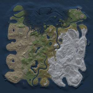 Thumbnail Rust Map: Procedural Map, Size: 4500, Seed: 992153287, 17 Monuments