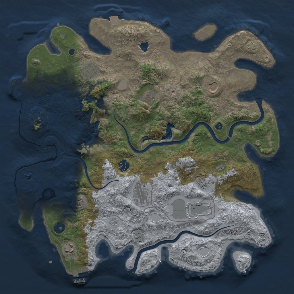 Rust Map: Procedural Map, Size: 4000, Seed: 728518287, 15 Monuments