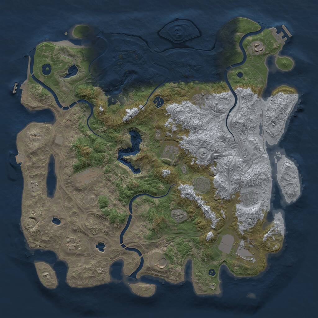 Rust Map: Procedural Map, Size: 4500, Seed: 262292340, 17 Monuments