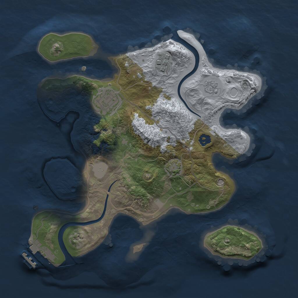 Rust Map: Procedural Map, Size: 2500, Seed: 20251222, 6 Monuments