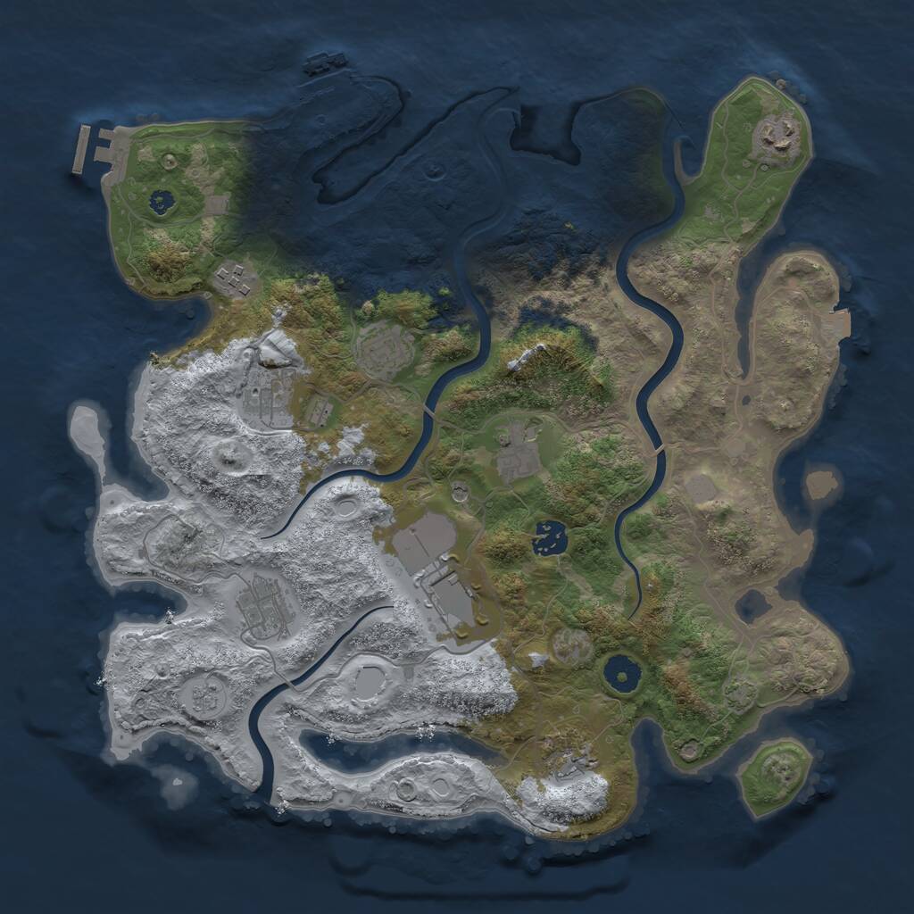 Rust Map: Procedural Map, Size: 3750, Seed: 8420, 15 Monuments