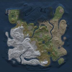 Thumbnail Rust Map: Procedural Map, Size: 3750, Seed: 8420, 15 Monuments