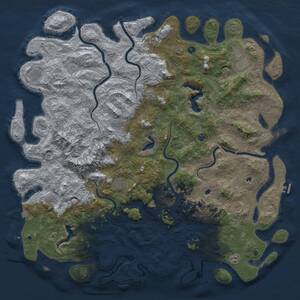 Thumbnail Rust Map: Procedural Map, Size: 6000, Seed: 938674520, 17 Monuments