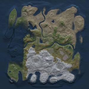 Thumbnail Rust Map: Procedural Map, Size: 4000, Seed: 135729512, 14 Monuments
