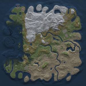 Thumbnail Rust Map: Procedural Map, Size: 5000, Seed: 691028801, 17 Monuments